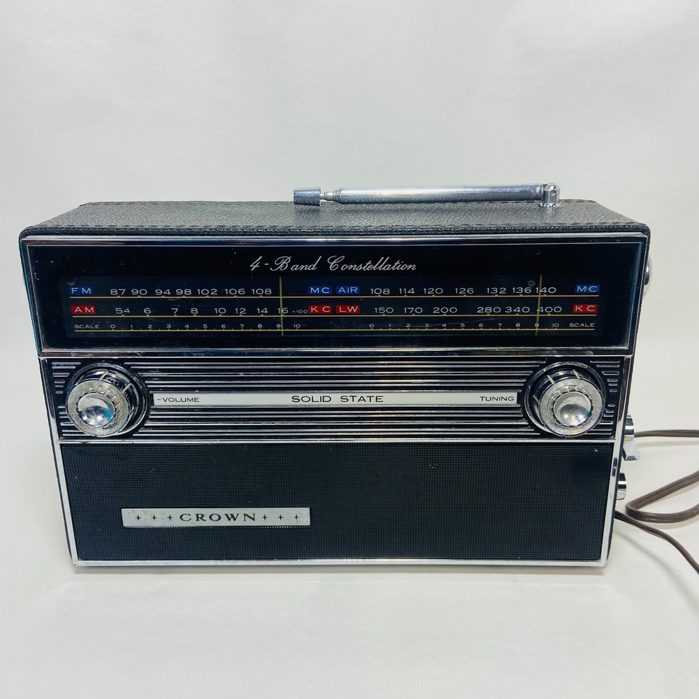 Vintage Crown‎ Constellation 4 Band Solid State Radio Works TRF-2200